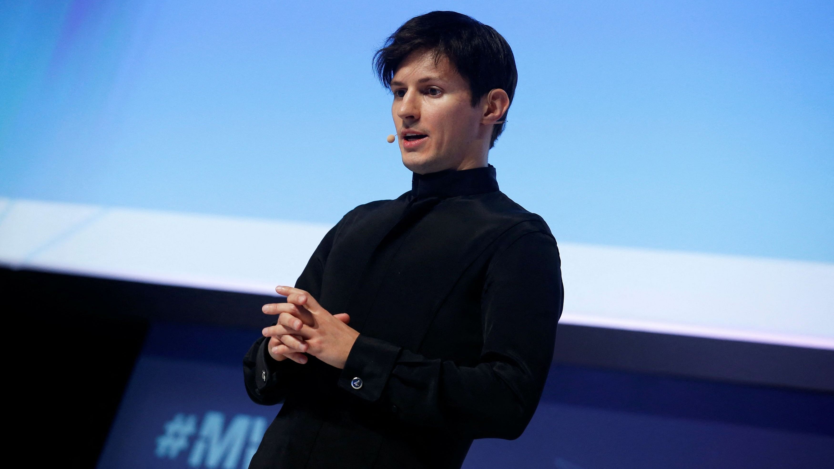 <div class="paragraphs"><p>Founder and CEO of Telegram Pavel Durov delivers a keynote speech during the Mobile World Congress in Barcelona.</p></div>